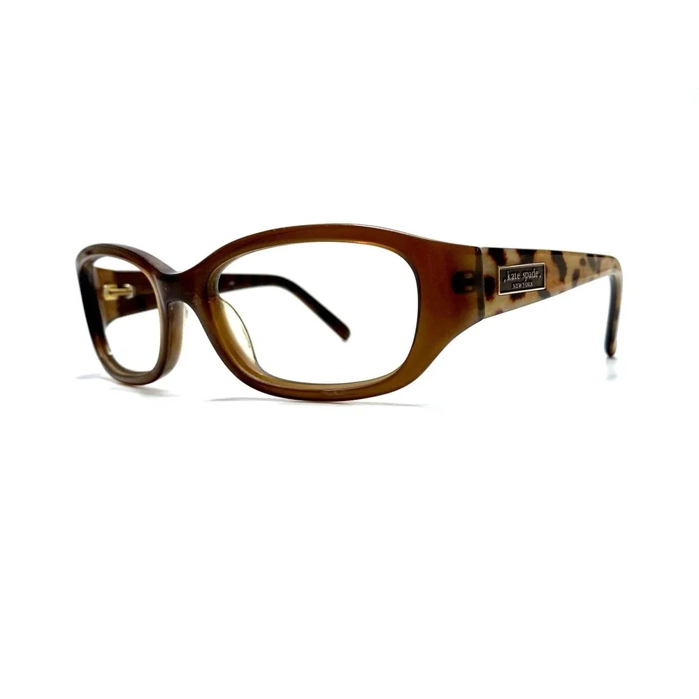 Kate Spade NY Brown Leopard Oval Wrap Frame Glasses Italy DEE/S 01W0 54 17 120